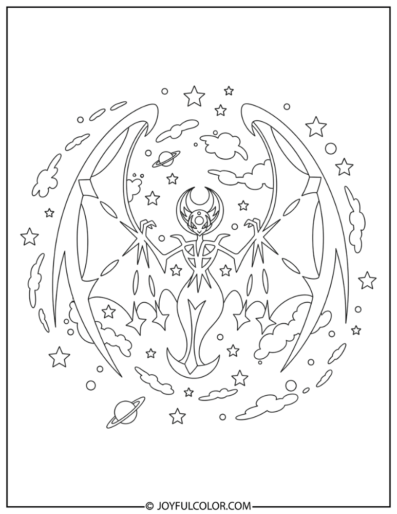 Lunala Elegant Coloring Page