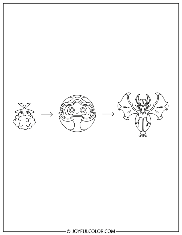 Lunala Evolution Line Coloring Page