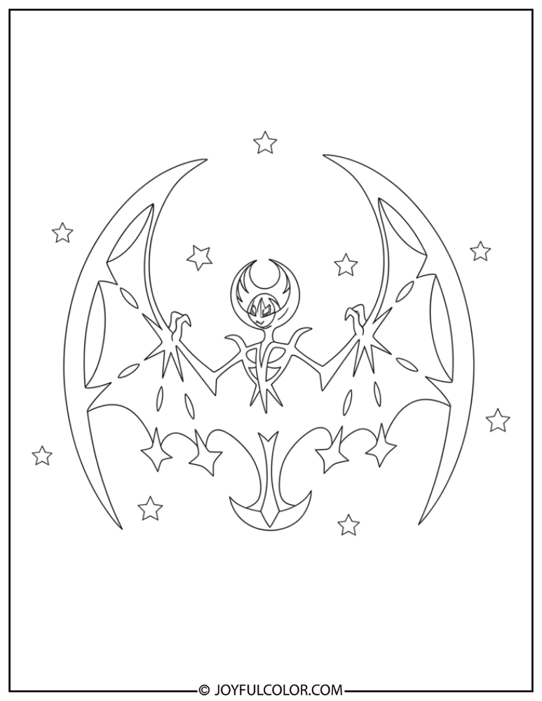 Lunala Full Body Coloring Page