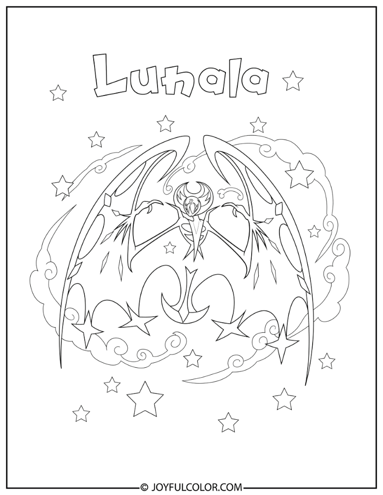 Lunala Graceful Pose Coloring Page