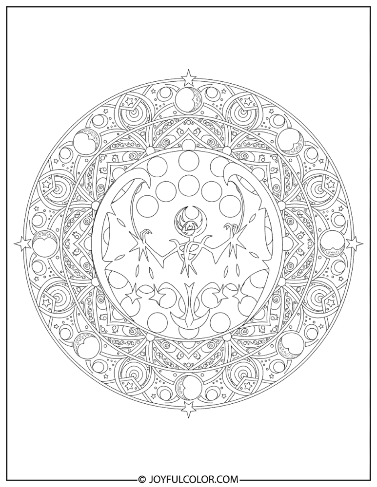 Lunala Mandala Coloring Page
