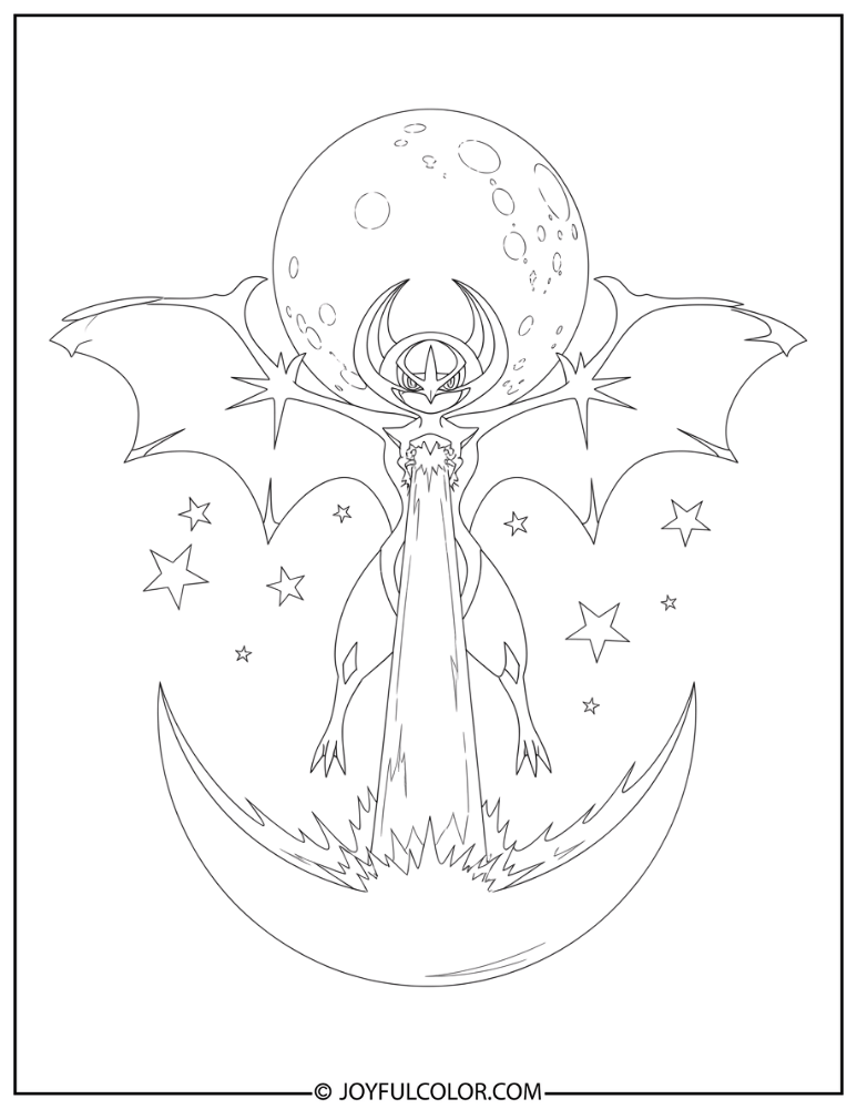 Lunala Moongeist Beam Coloring Page