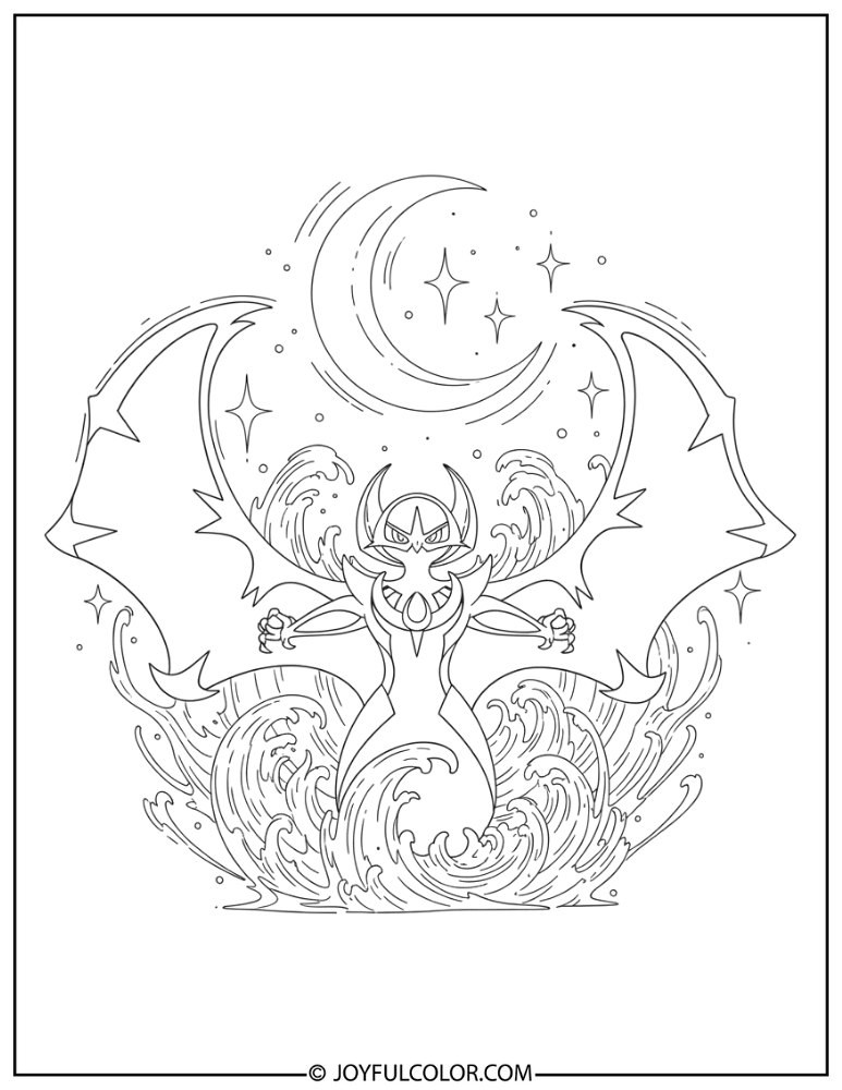Lunala Night Daze Coloring Page