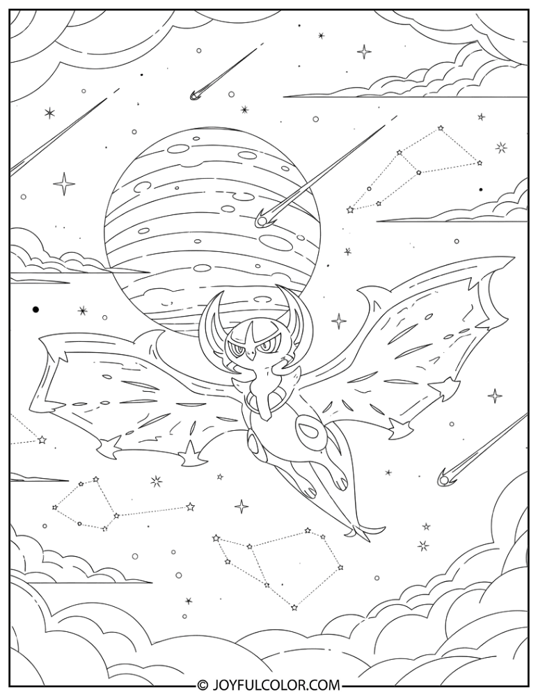 Lunala Night Sky Coloring Page