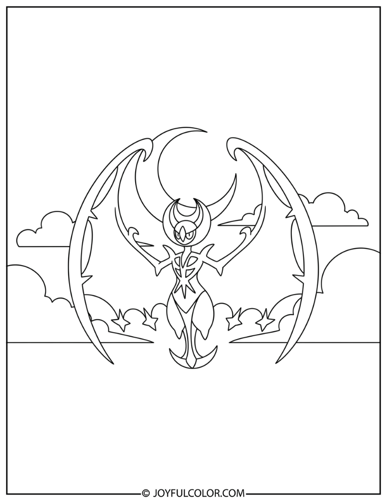 Lunala Outline Coloring Page