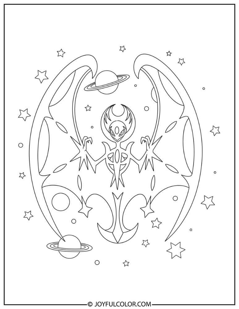 Lunala Portrait Coloring Page