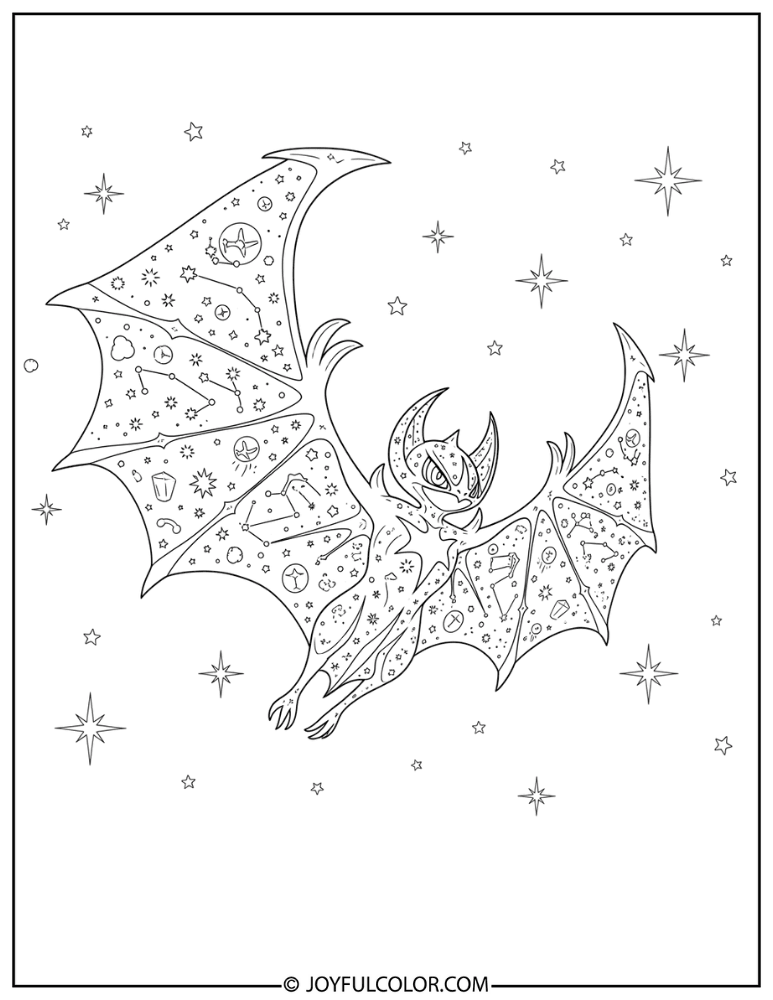 Lunala Starry Wings Coloring Page