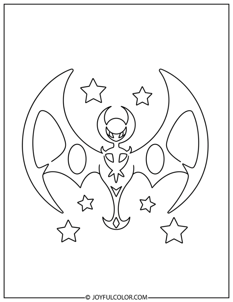 Lunala for Beginners Coloring Page