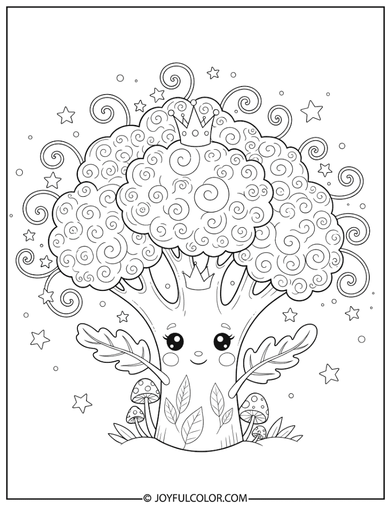 Magical Enchanted Broccoli Coloring Page