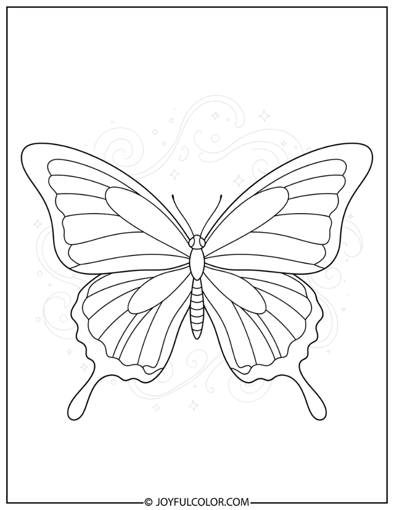 Magical Glow Butterfly Coloring Page