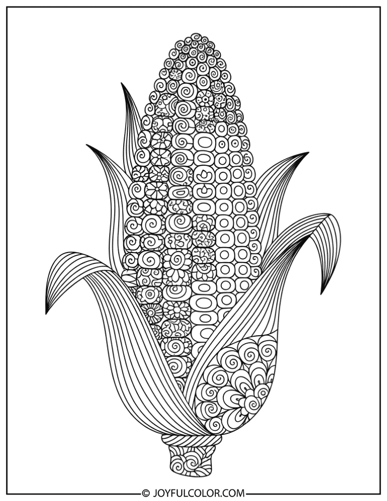 Maize Zentangle Coloring Page