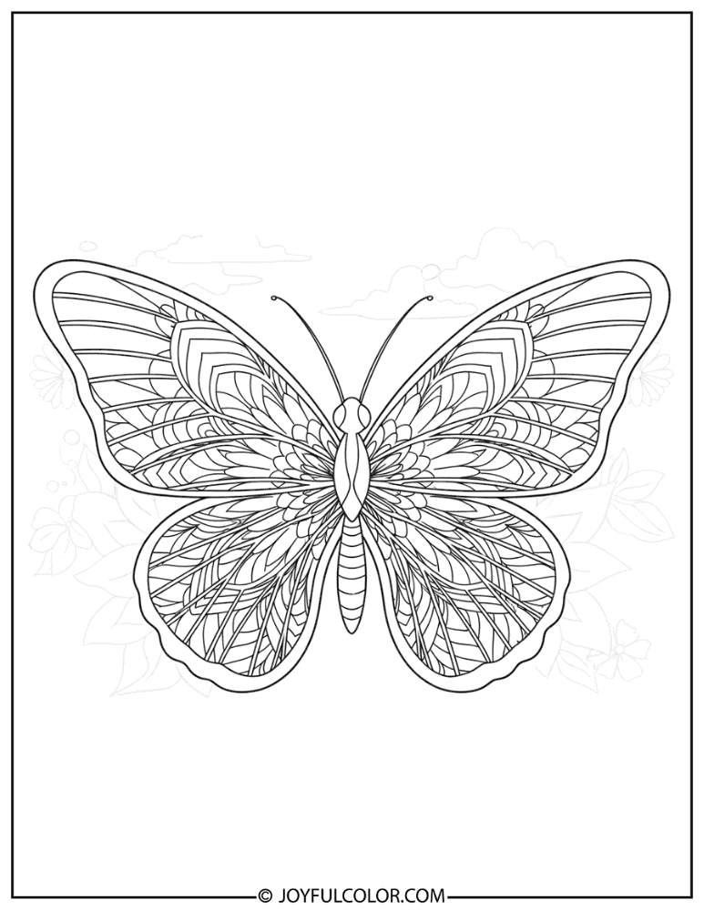 Mandala Butterfly Coloring Page