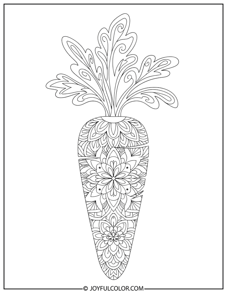 Mandala Carrot Coloring Page