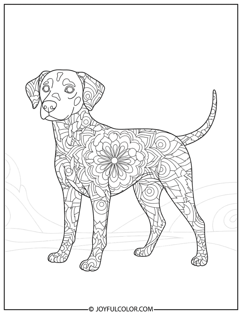 Mandala Dalmatian Coloring Page