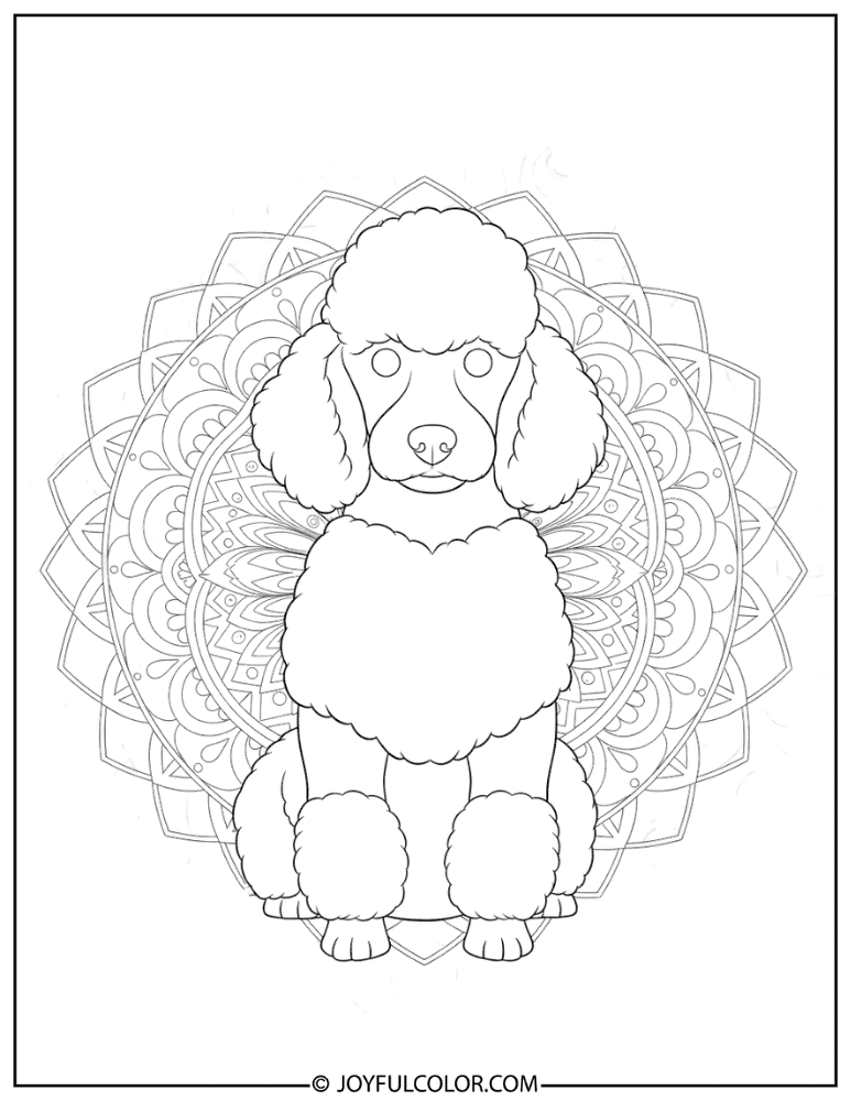 Mandala Style Poodle Coloring Page