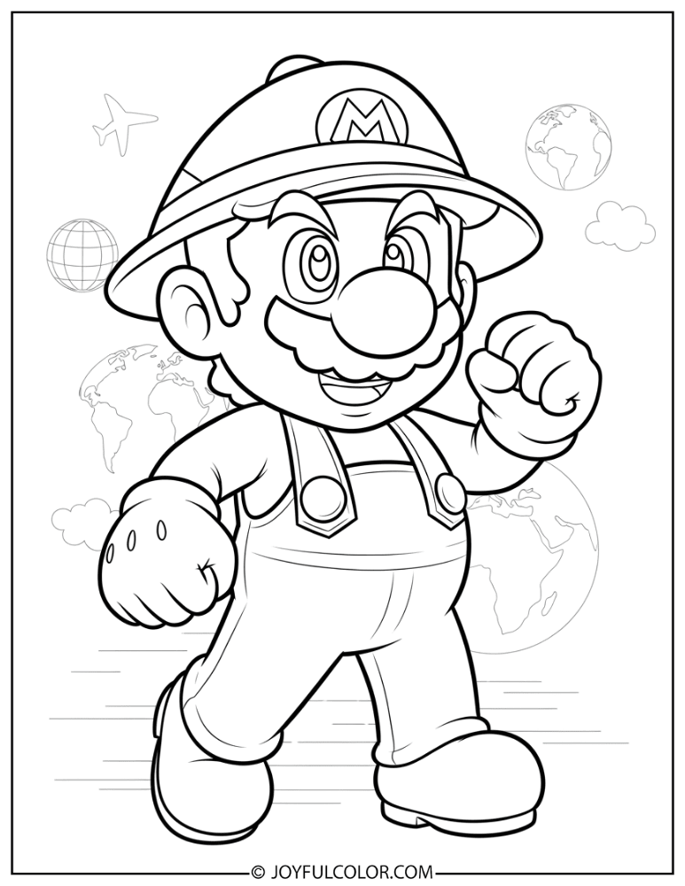 Mario Odyssey Coloring Page