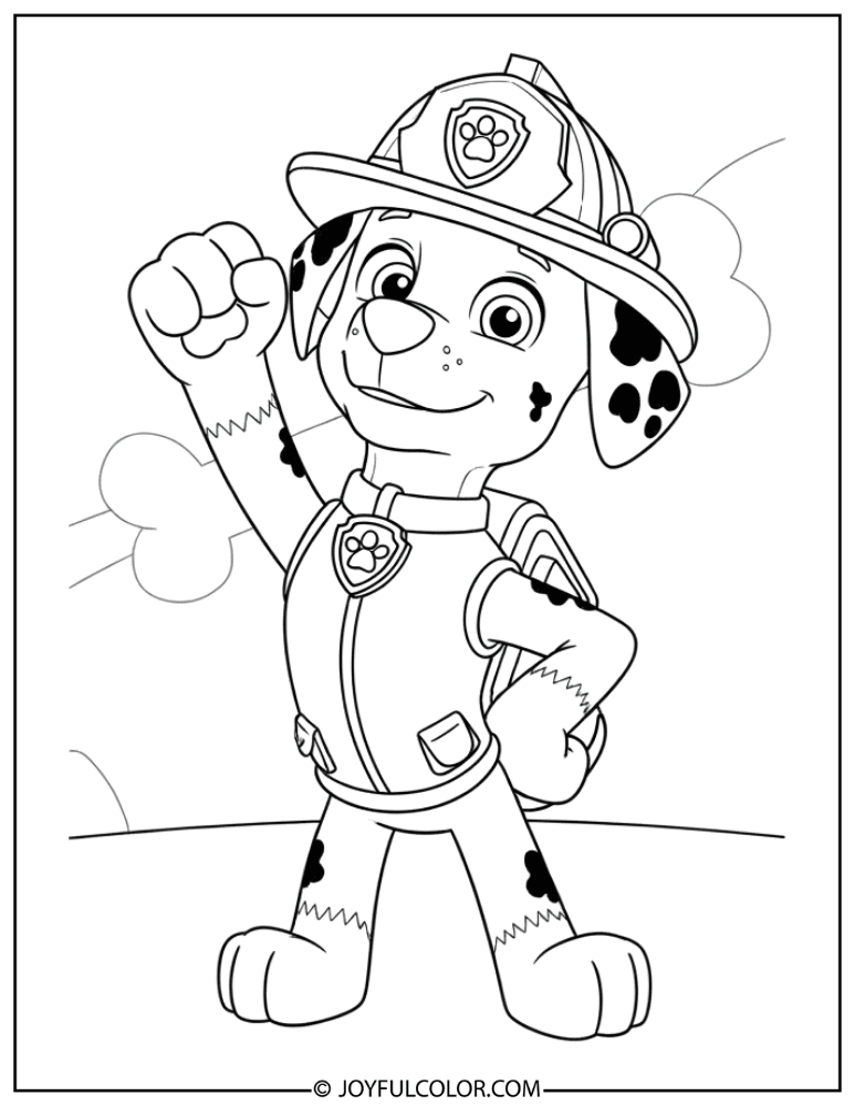 Marshall Hero Pose Coloring Page