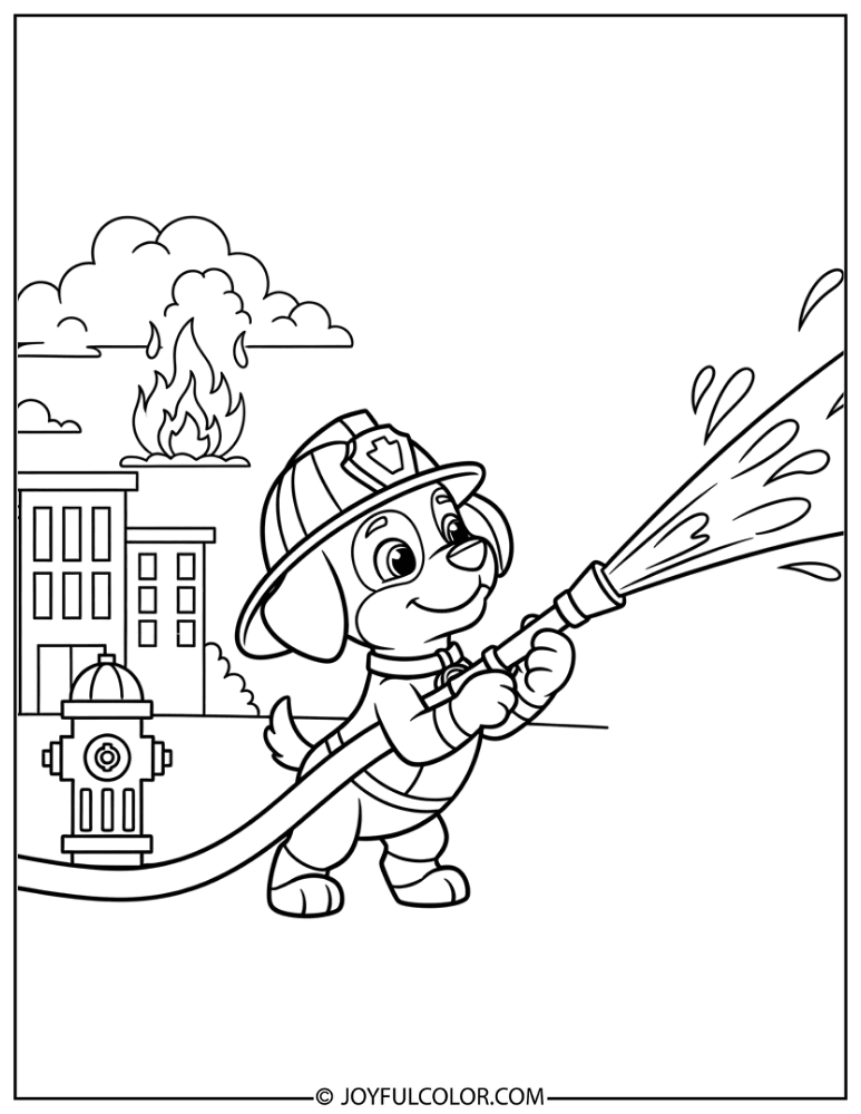 Marshall Spraying Water Coloring Page