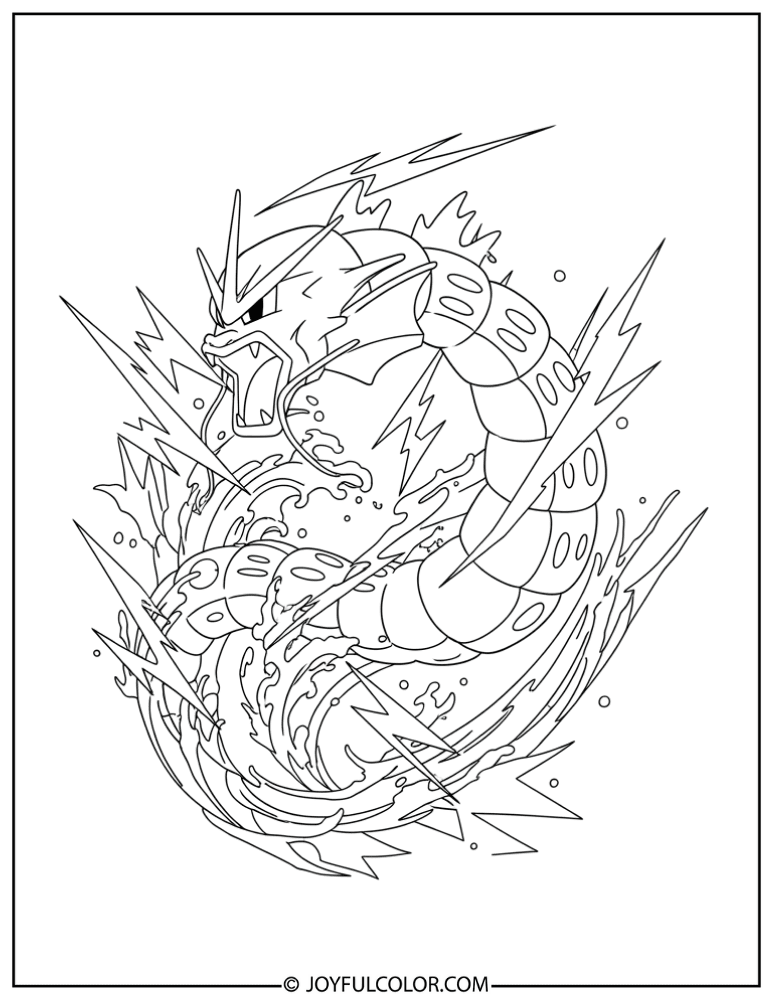 Mega Gyarados Coloring Page 2