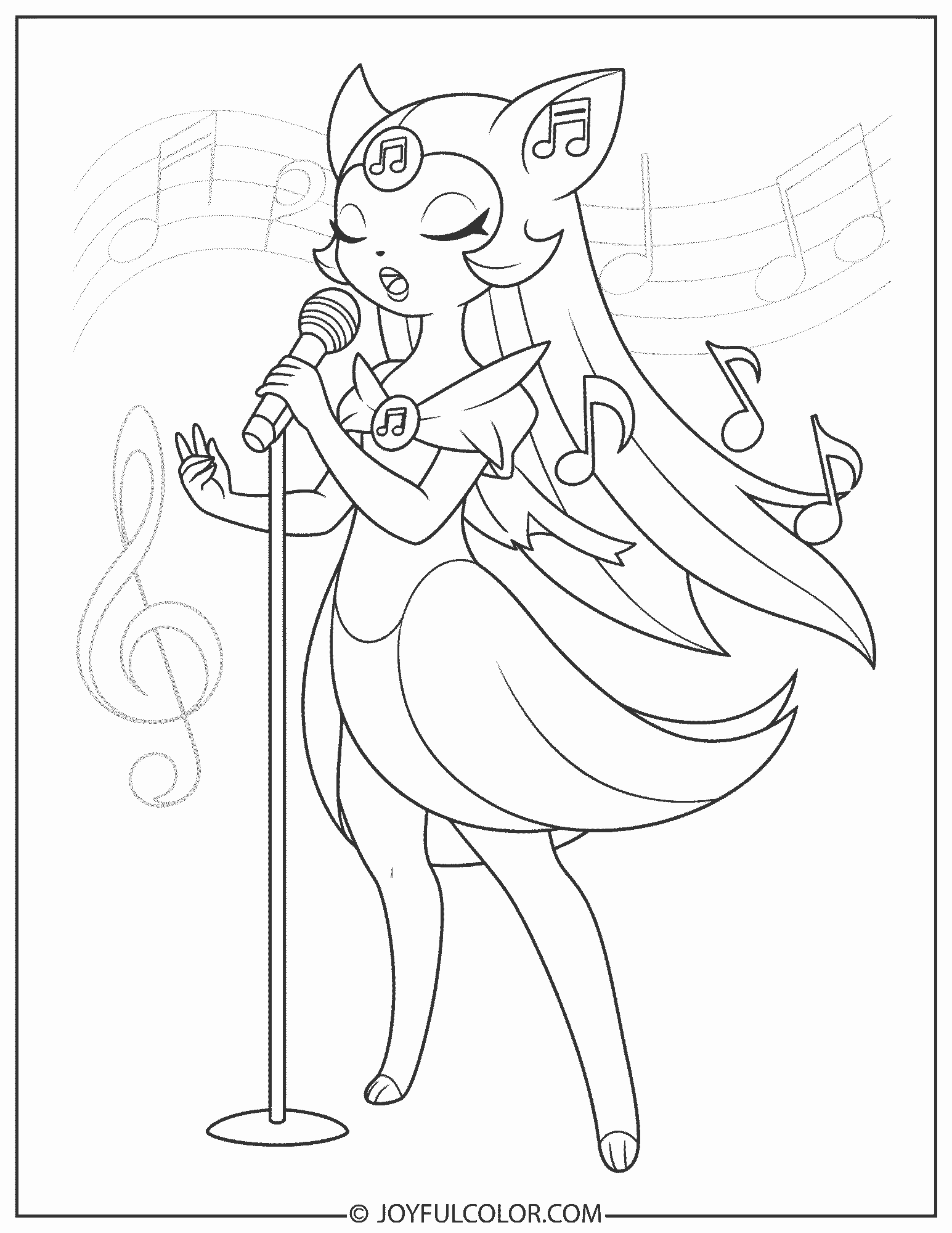 Meloetta Aria Forme Coloring Page