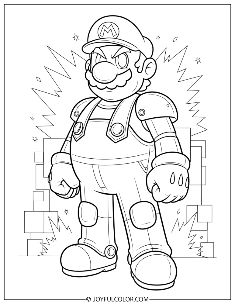 Metal Mario Coloring Page