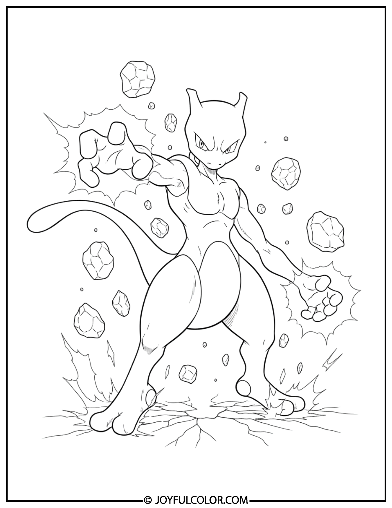 Mewtwo Coloring Page 1