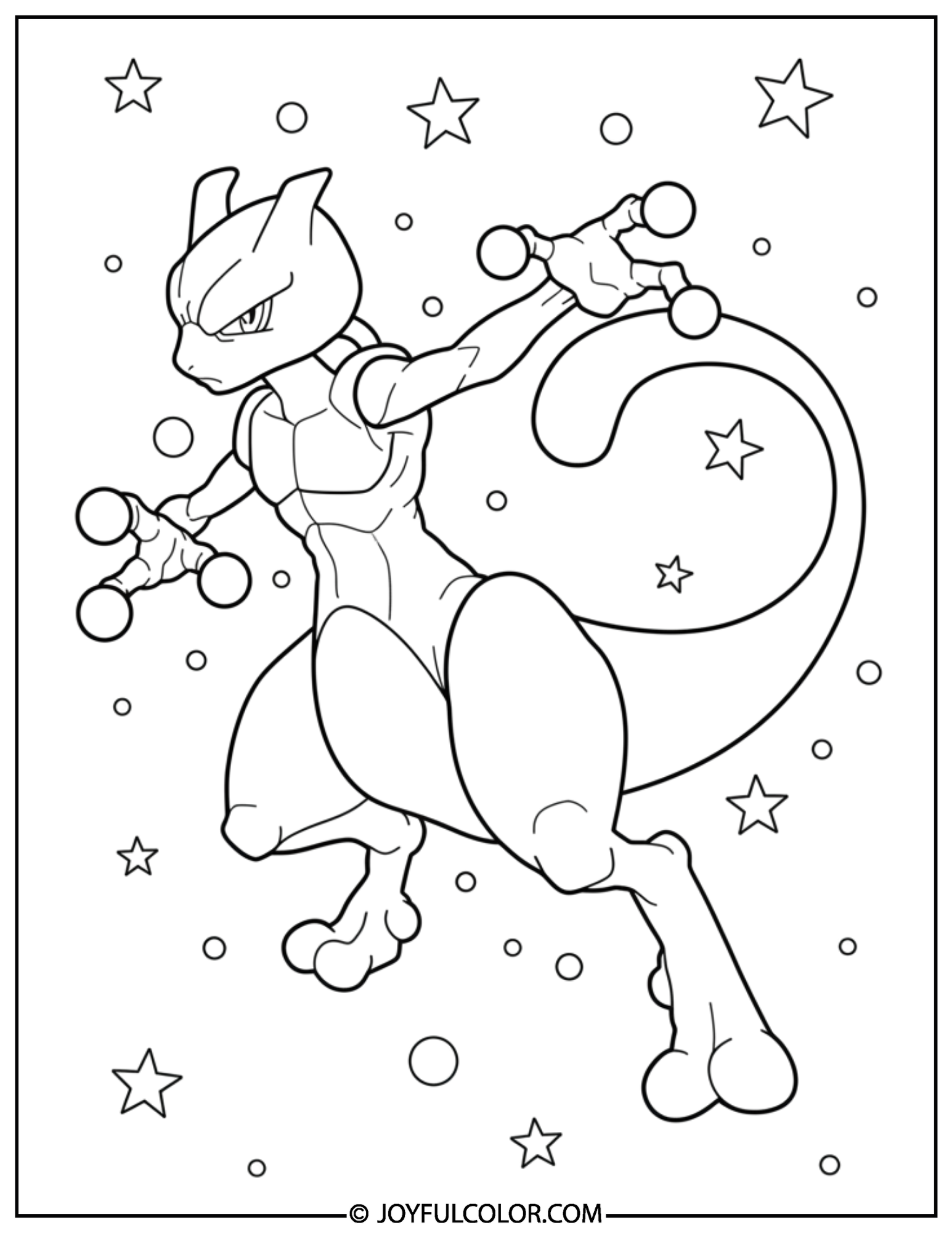 Mewtwo Coloring Page 2