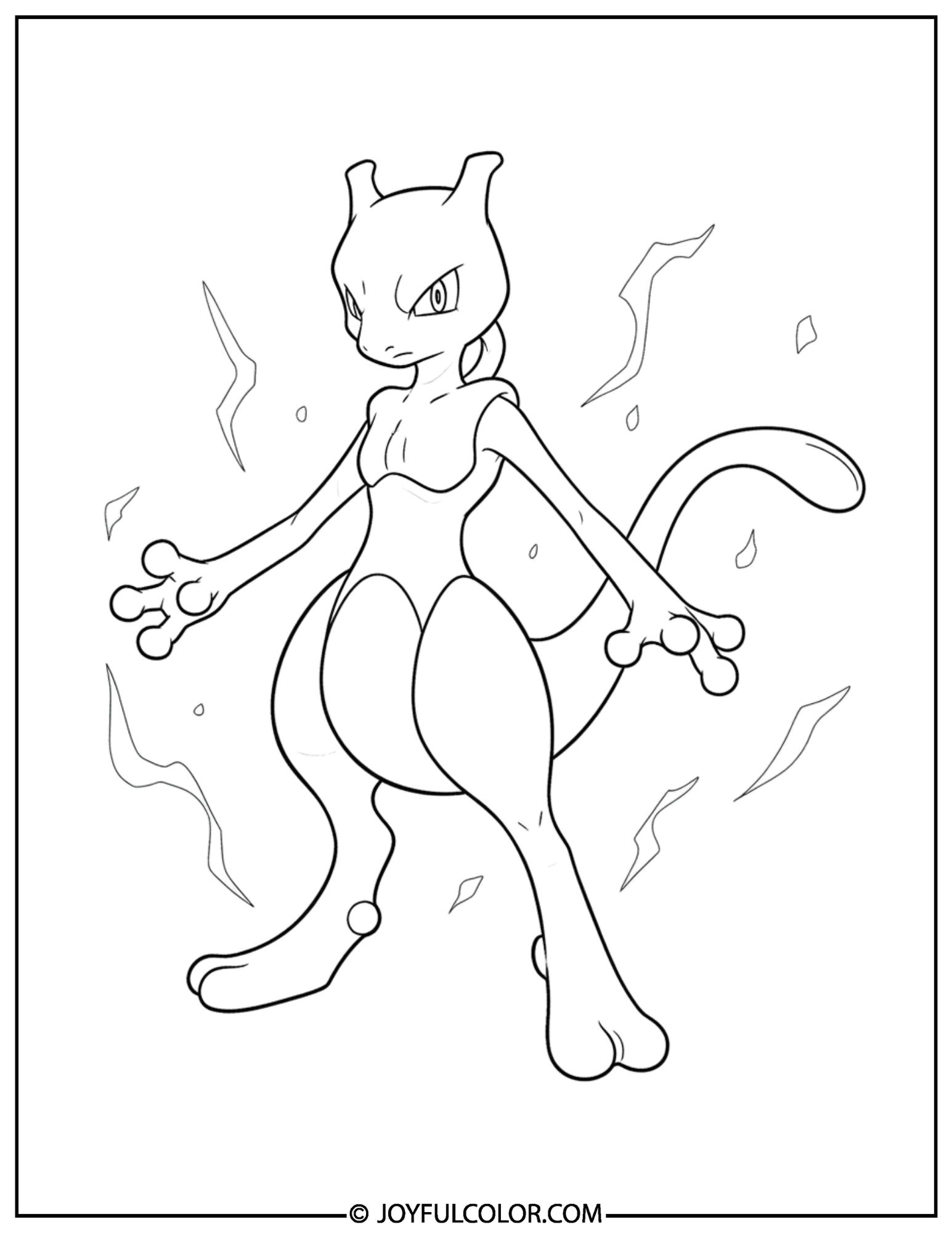 Mewtwo Coloring Page