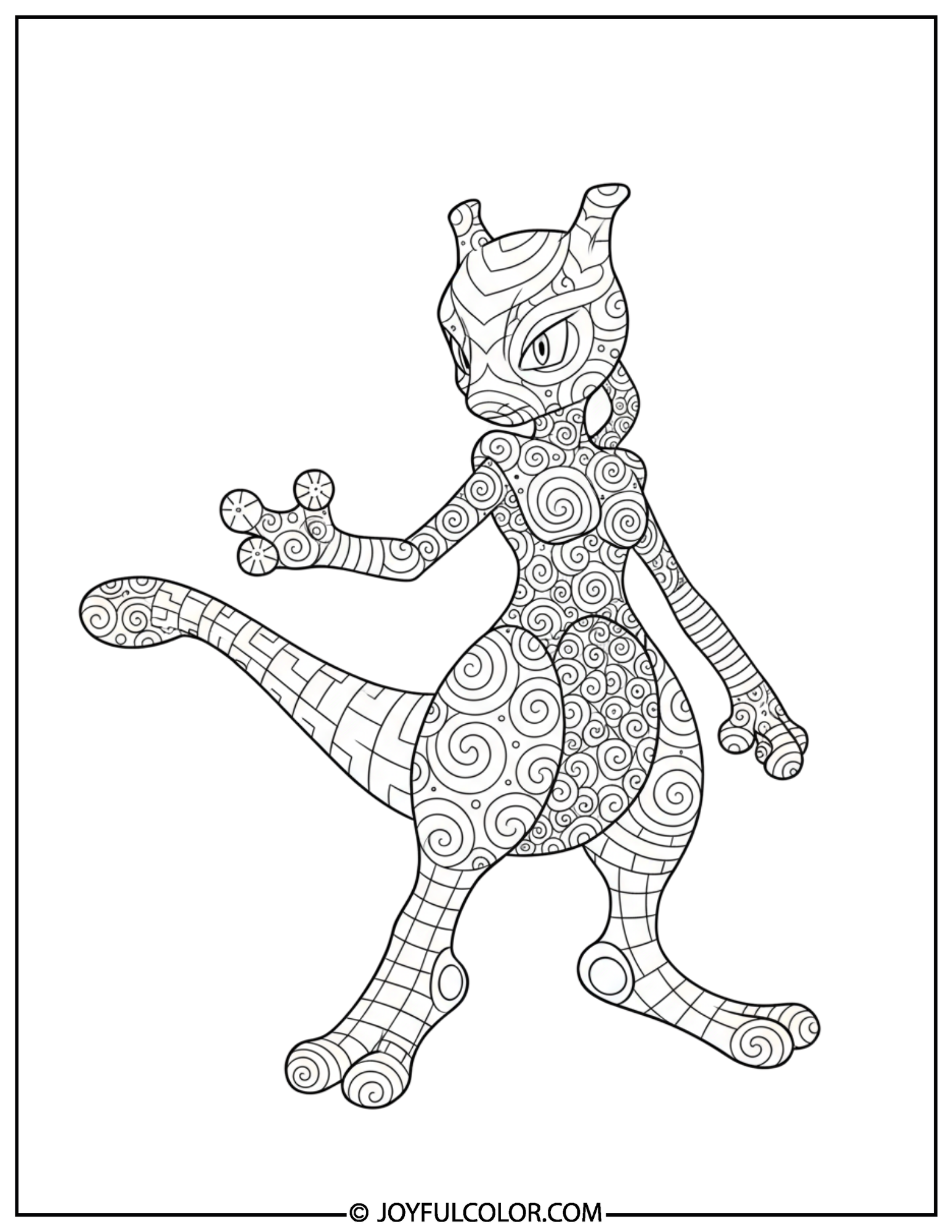 Mewtwo Zentangle