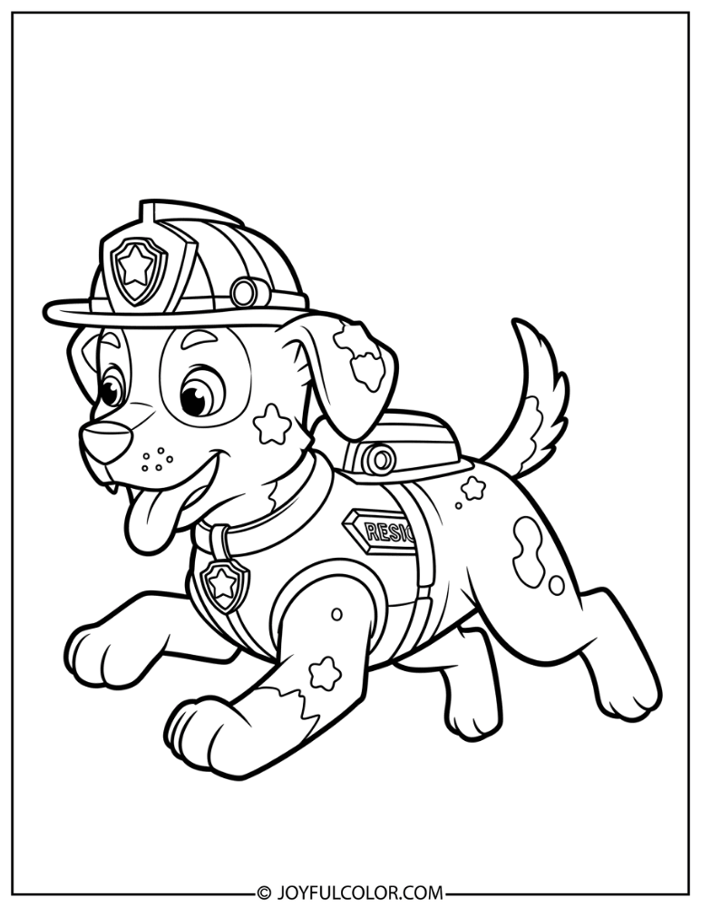 Mighty Chase in Action Coloring Page
