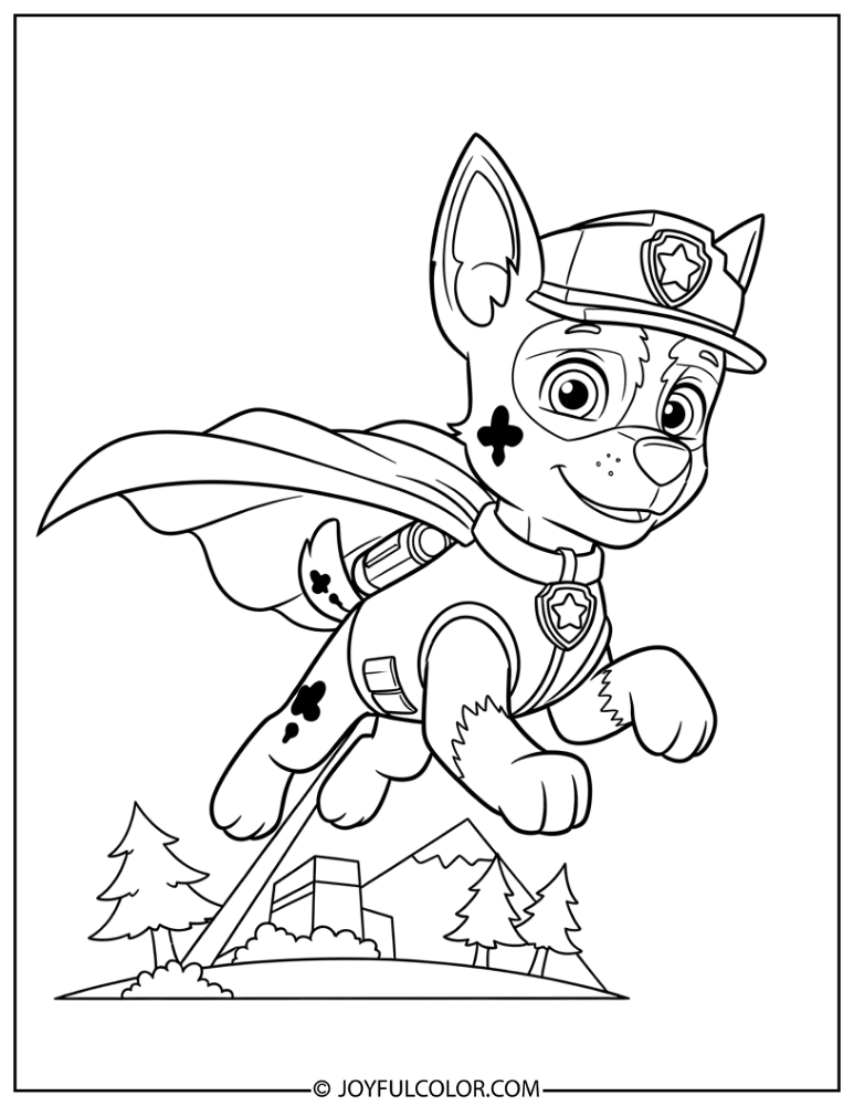 Mighty Pup Chase Coloring Page