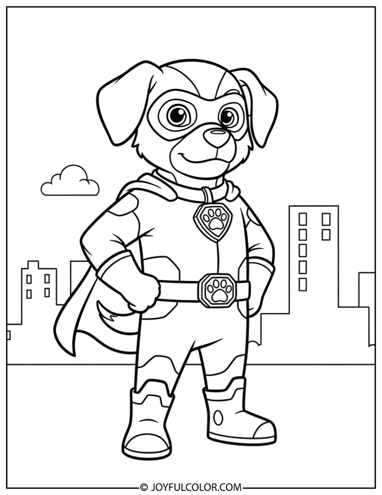 Mighty Pups Chase Coloring Page