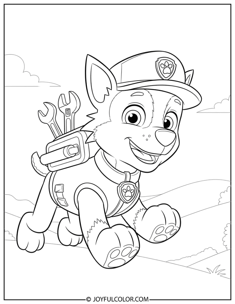 Mighty Rocky Action Pose Coloring Page