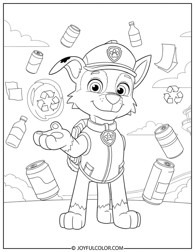 Mighty Rocky Using His Powers Coloring Page