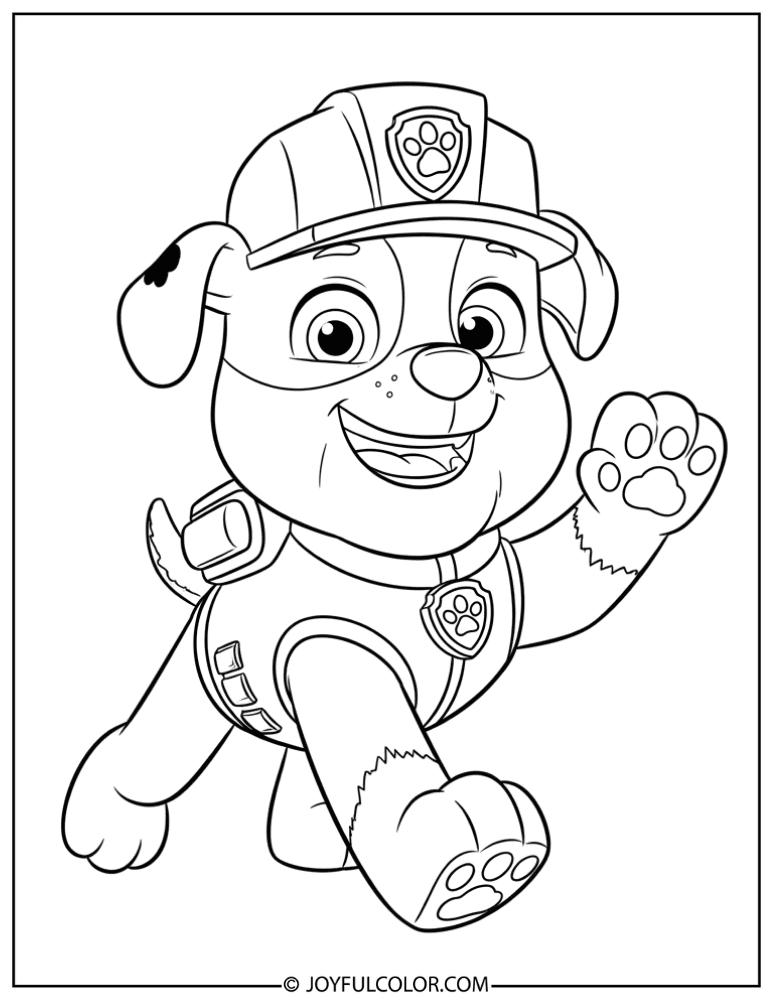 Mighty Rubble Action Pose Coloring Page