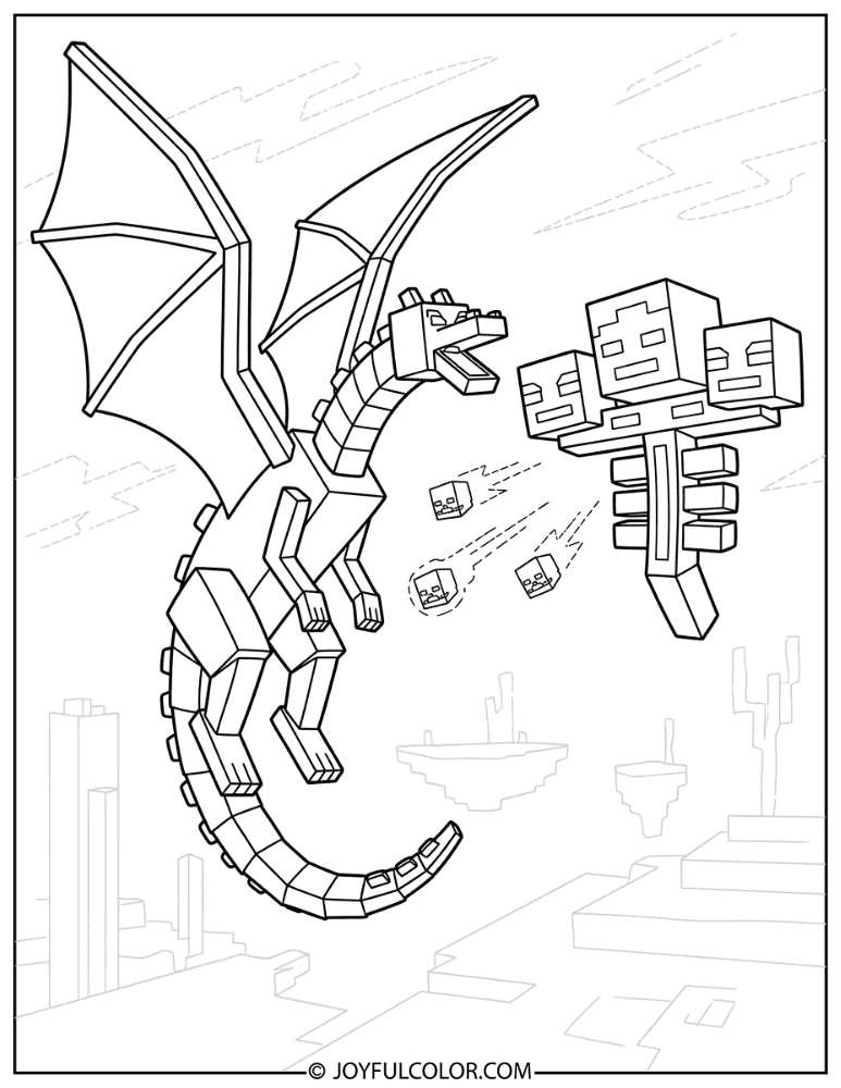 Minecraft Boss Battle Coloring Page
