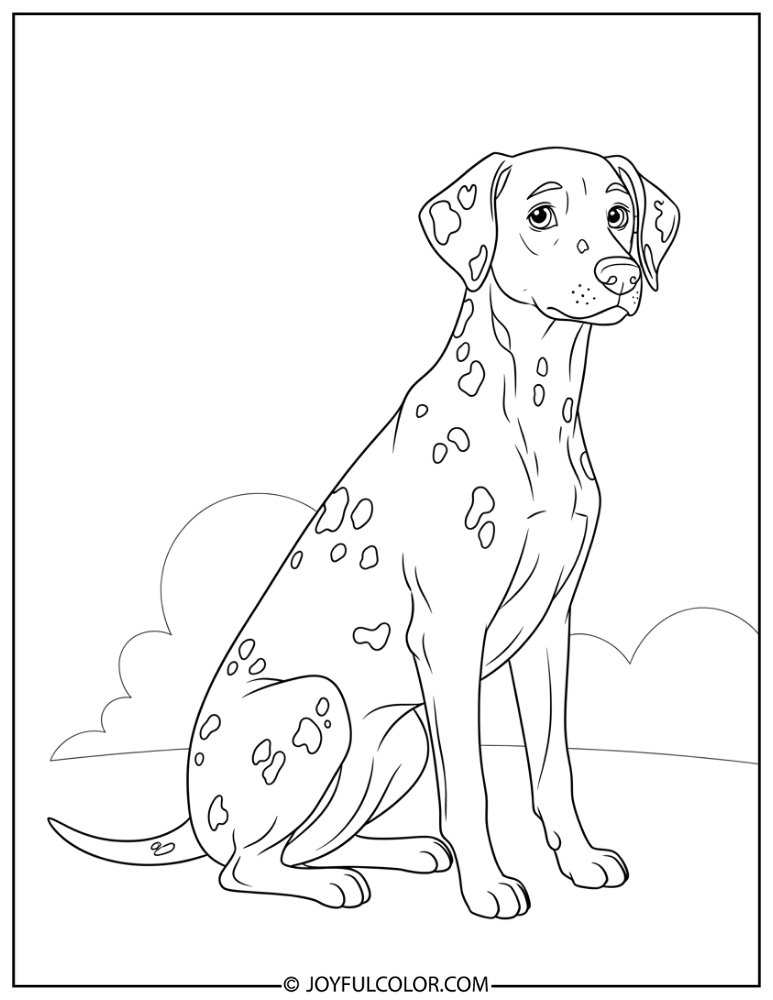 Minimal Detail Dalmatian Coloring Page