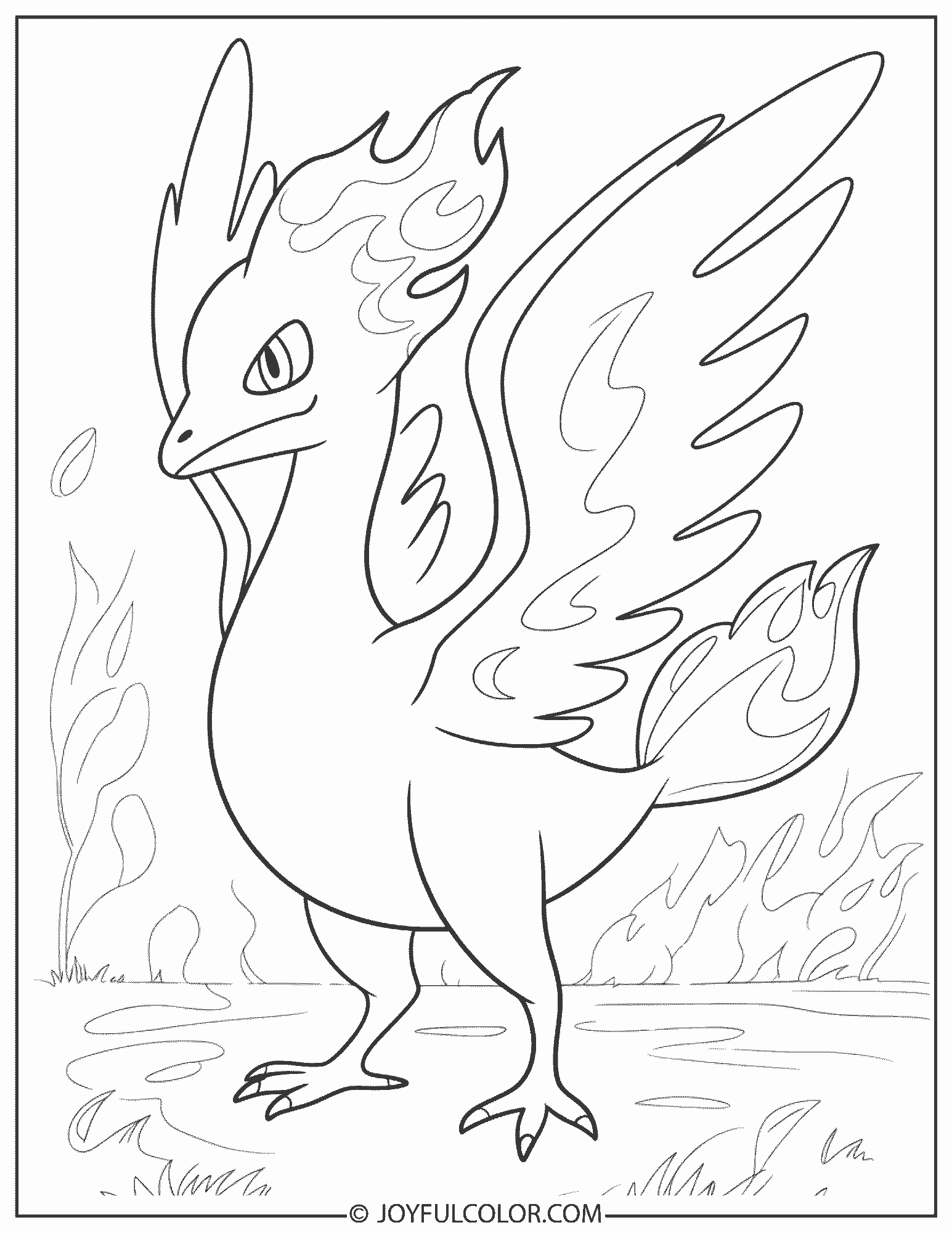 Moltres Coloring Page 1
