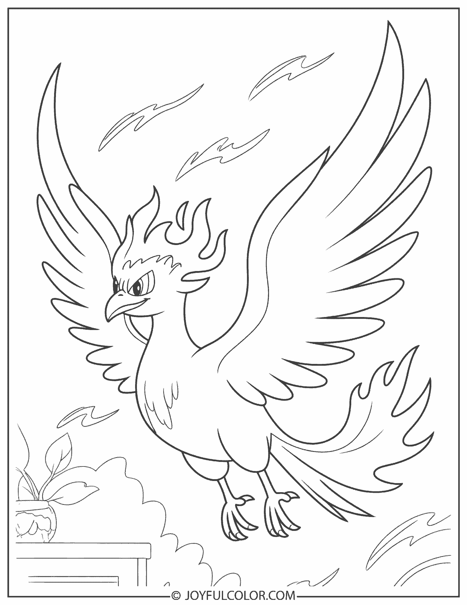 Moltres Coloring Page