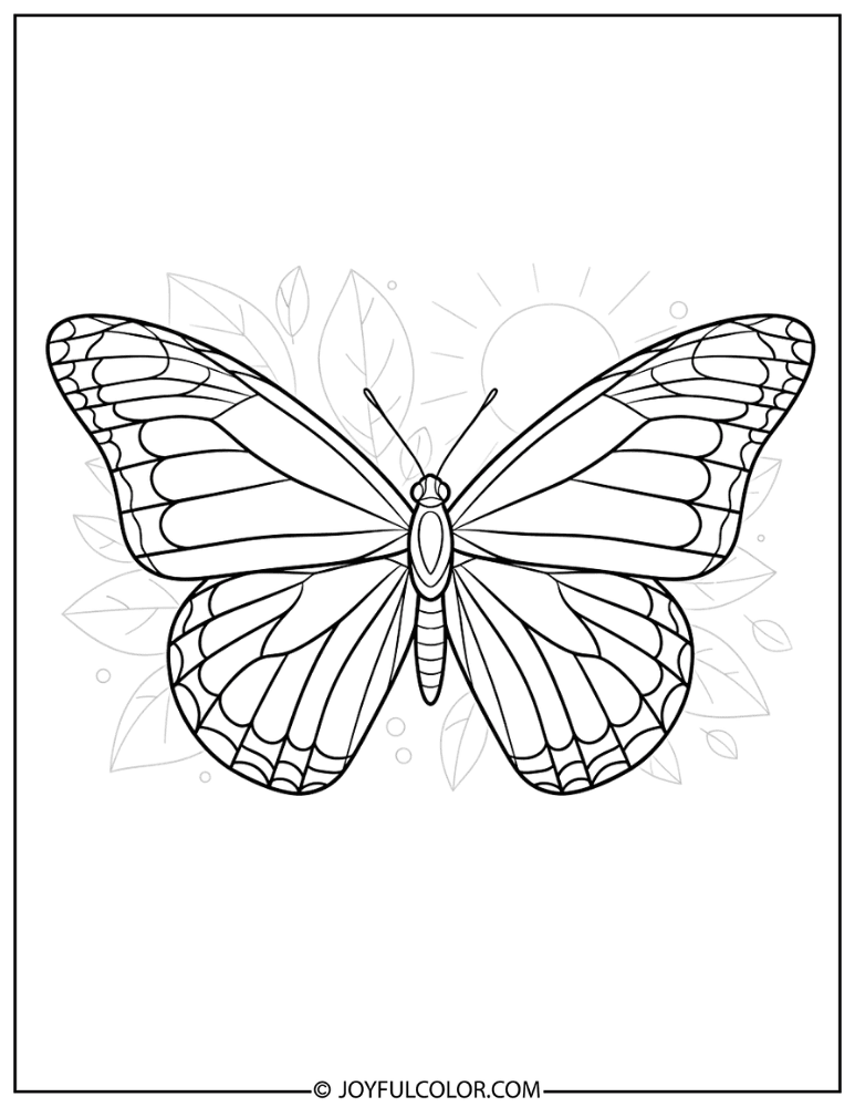 Monarch Butterfly Realistic Coloring Page