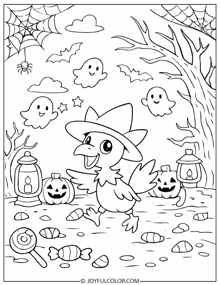 Murkrow Halloween Coloring Page
