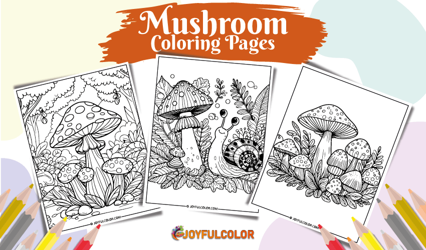 Mushroom Coloring Pages