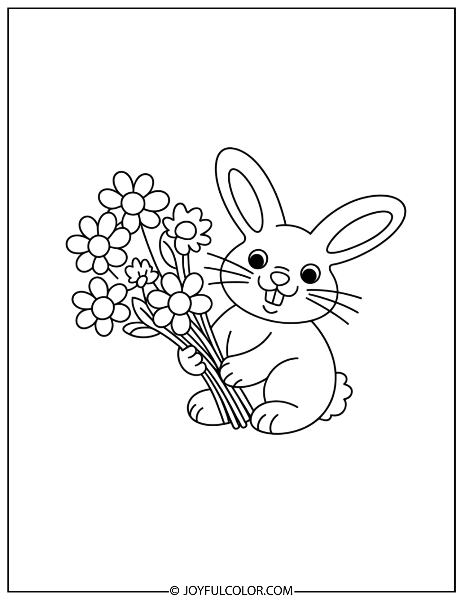 My Melody Holding Flowers Coloring Page