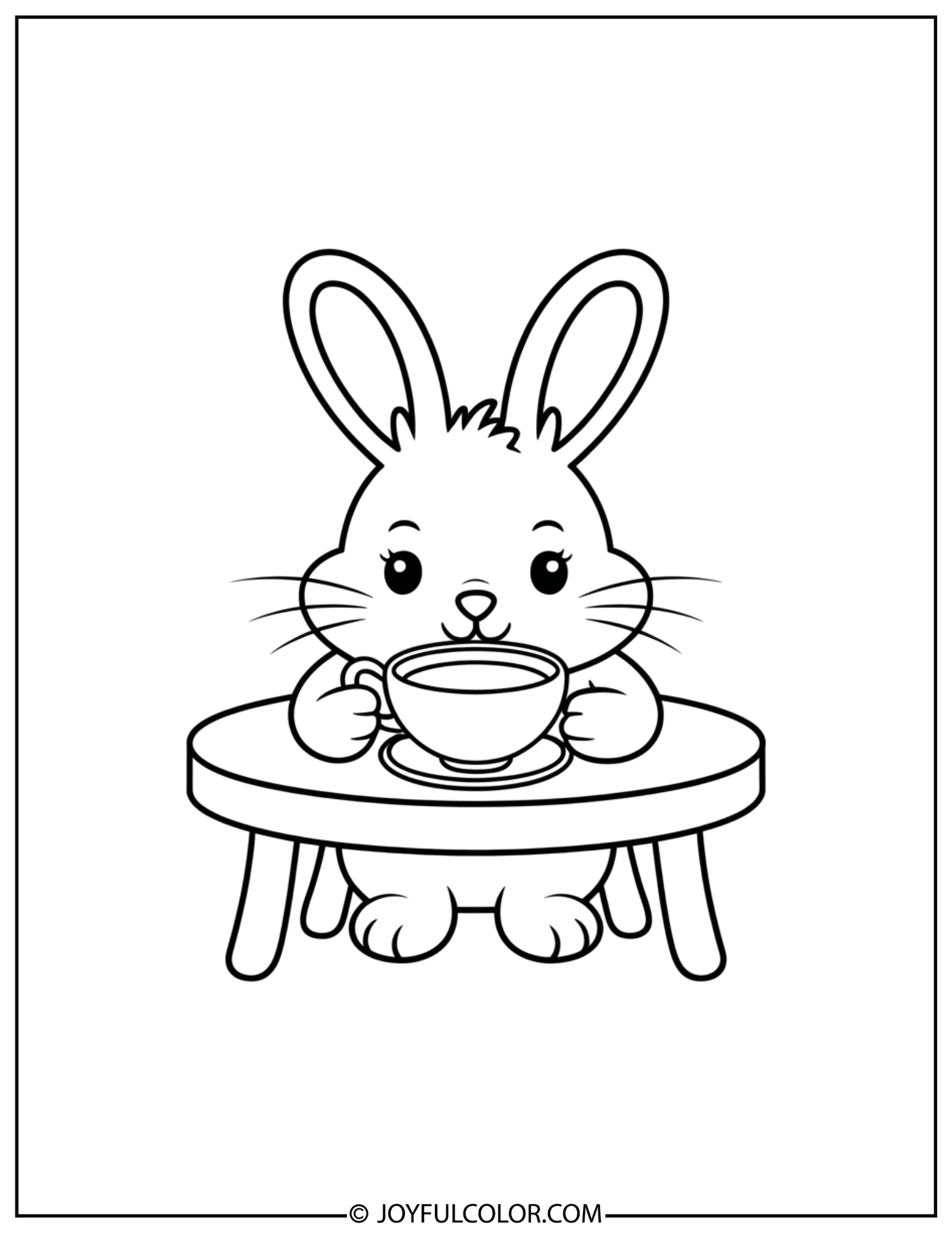 My Melody Tea Time Coloring Page