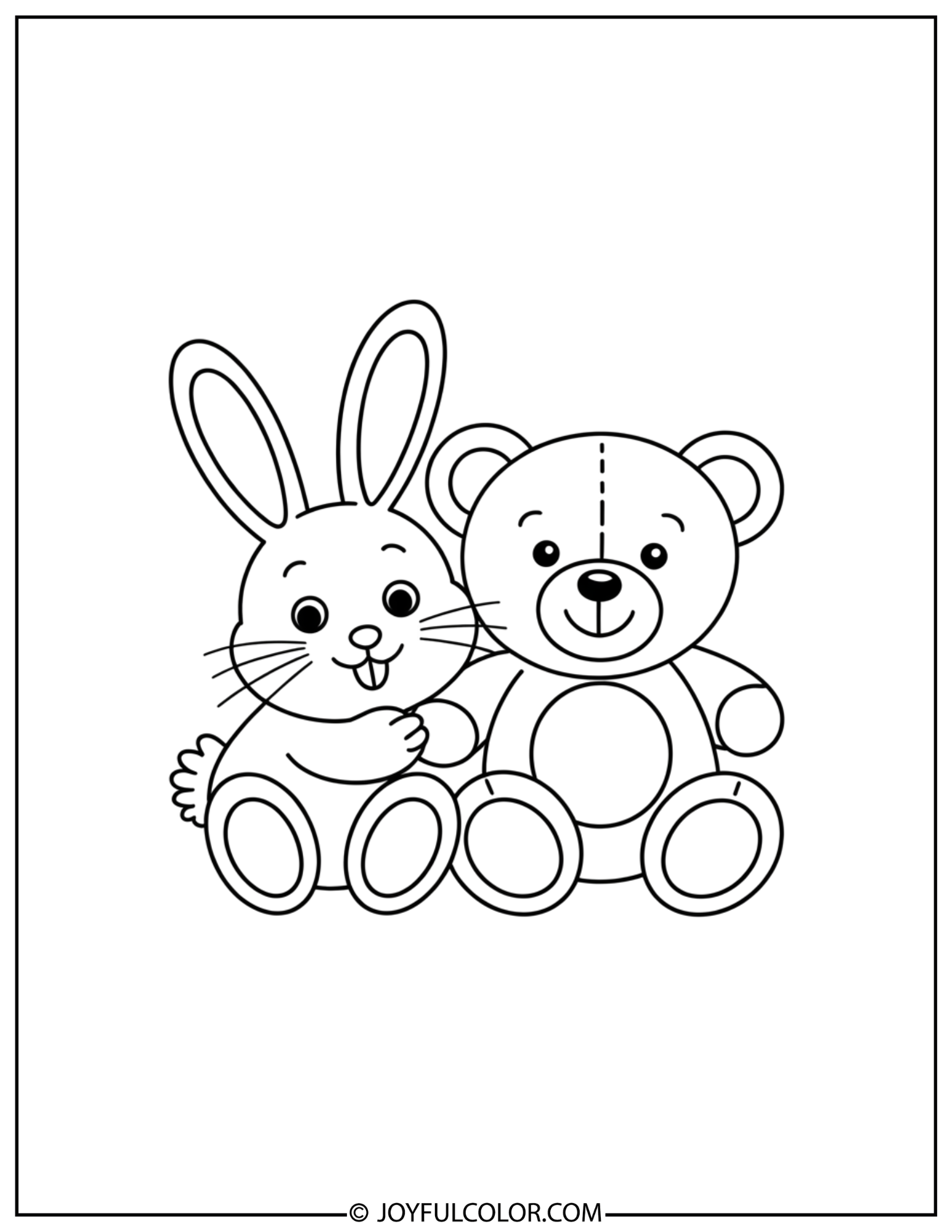 My Melody Teddy Hug Coloring Page
