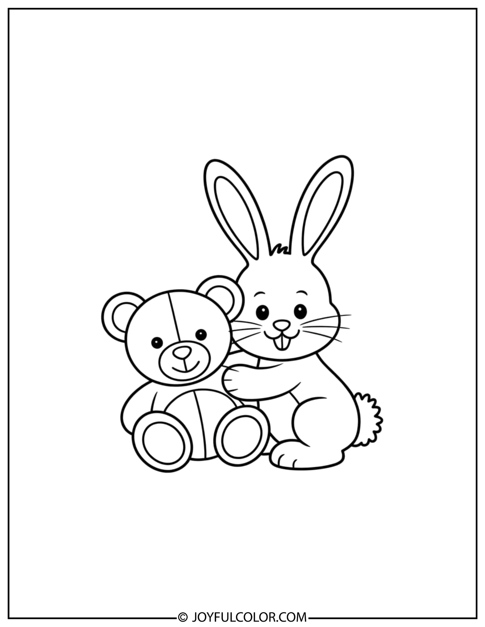 My Melody Teddy Hug Coloring Page