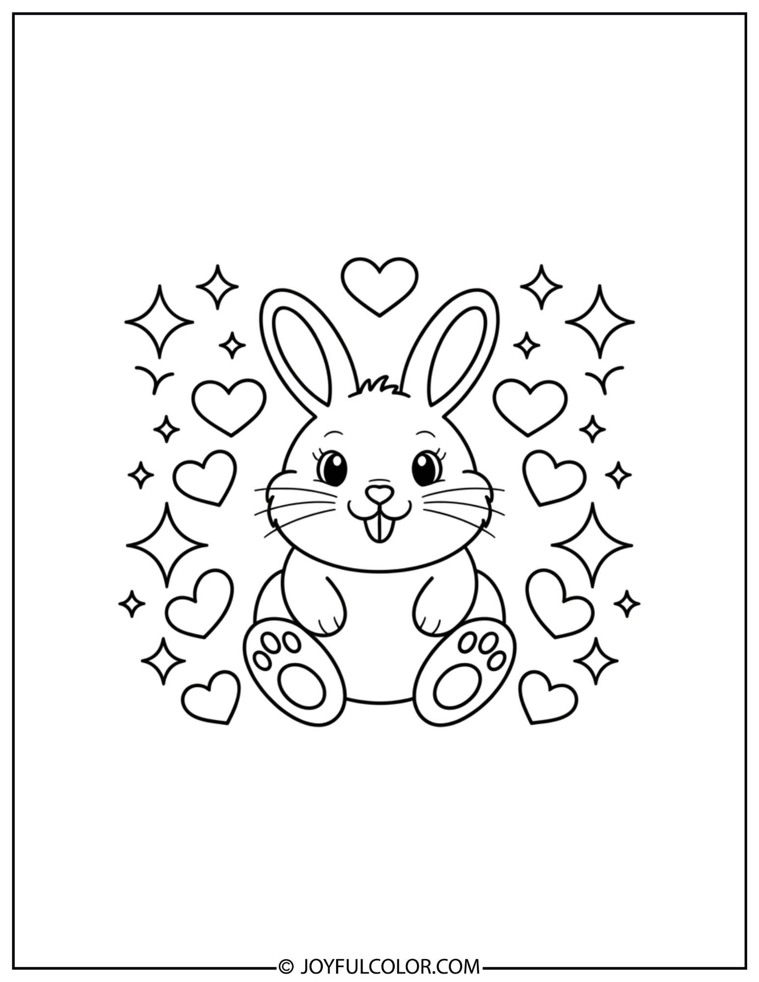 My Melody with Hearts Coloring Page