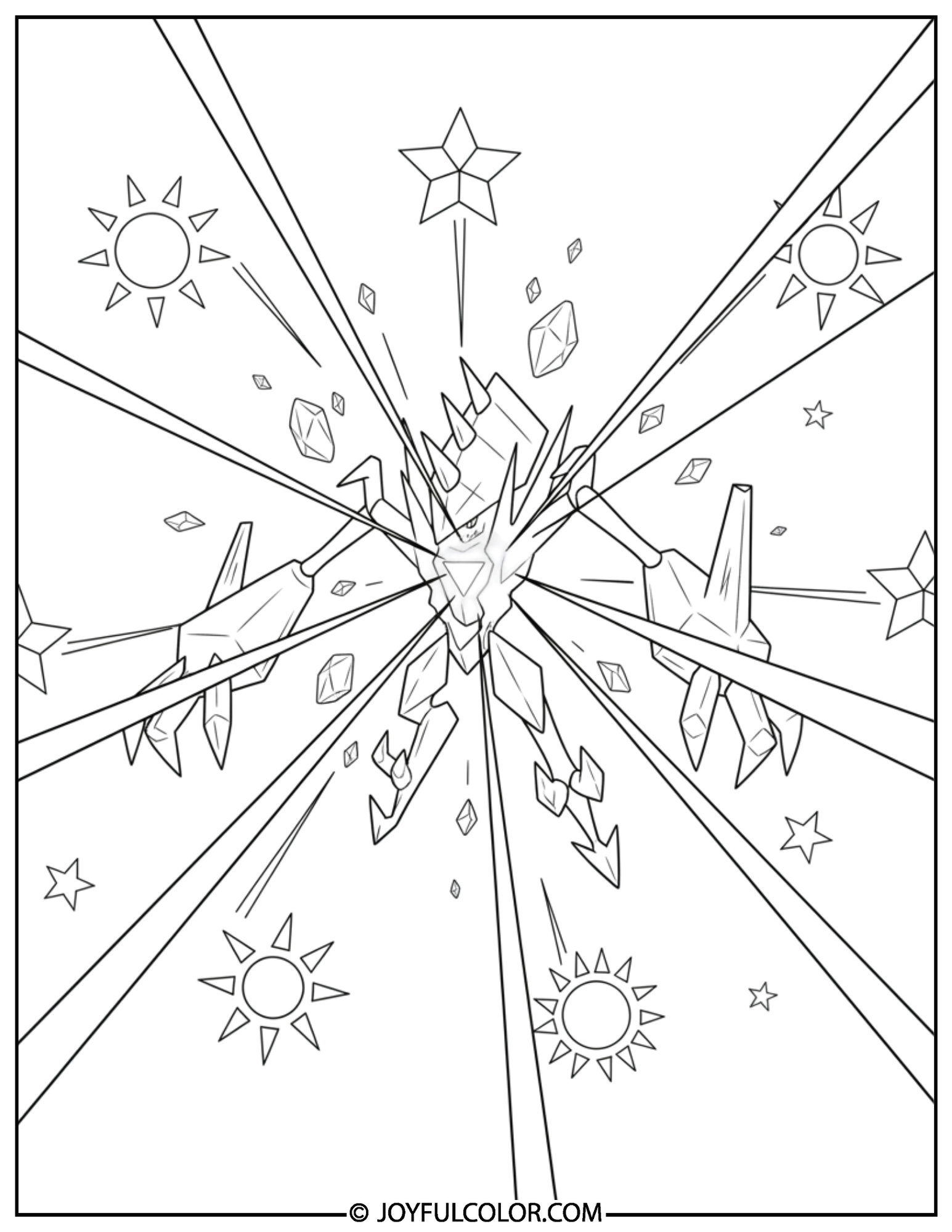 Necrozma Absorbing Light Coloring Page