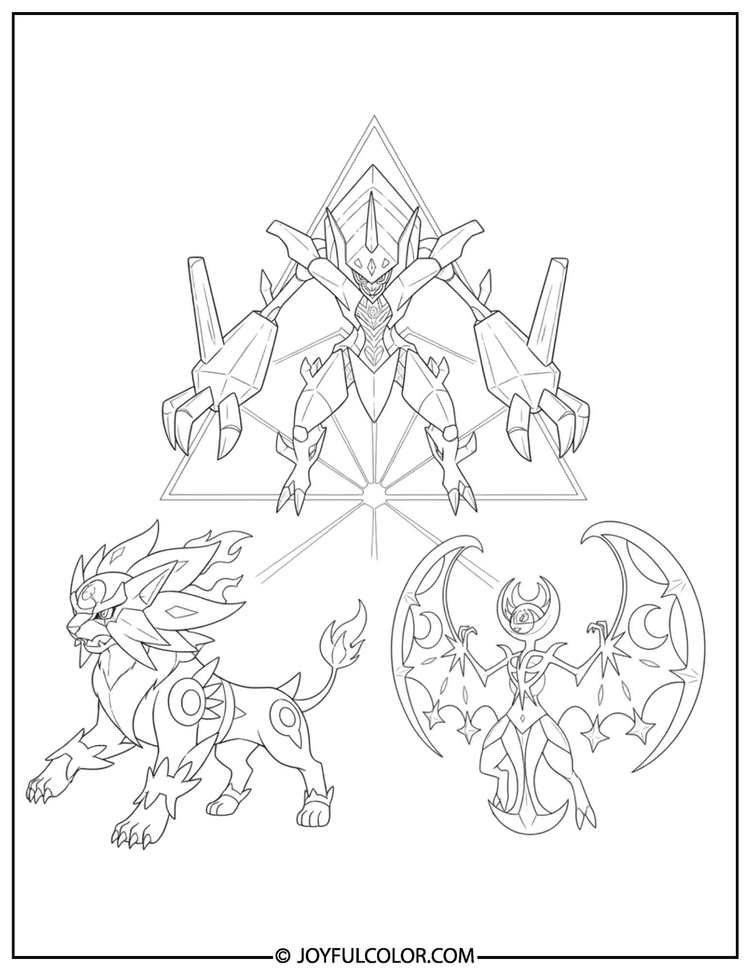 Necrozma Solgaleo Lunala Coloring Page