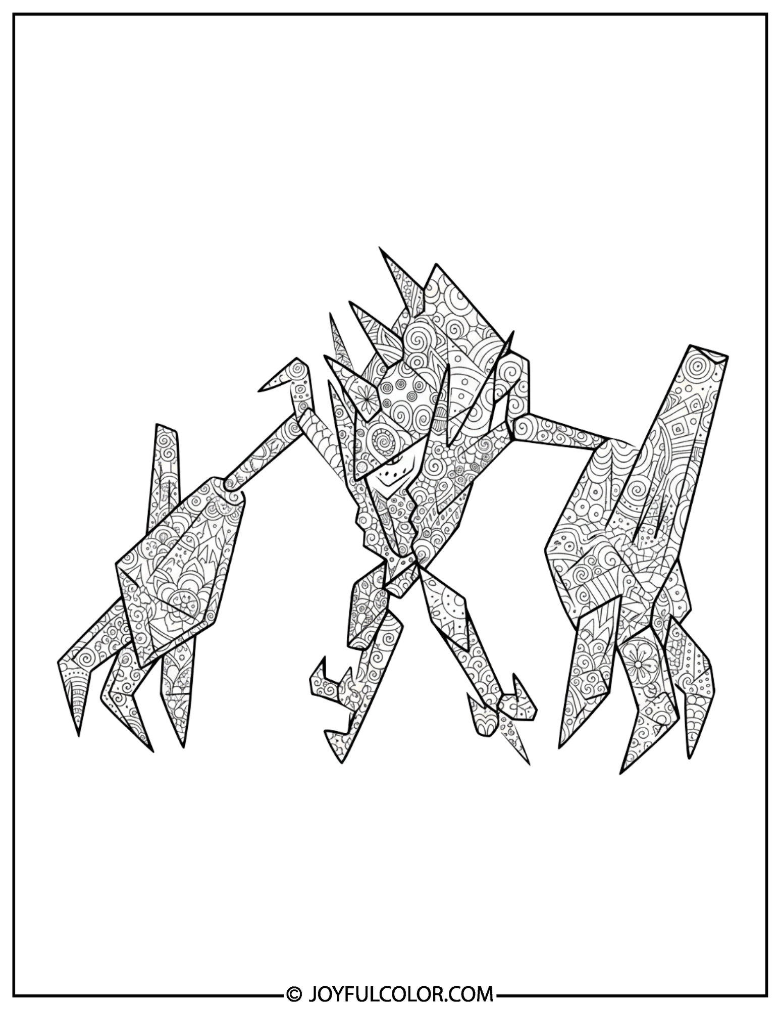 Necrozma Zentangle Coloring Page